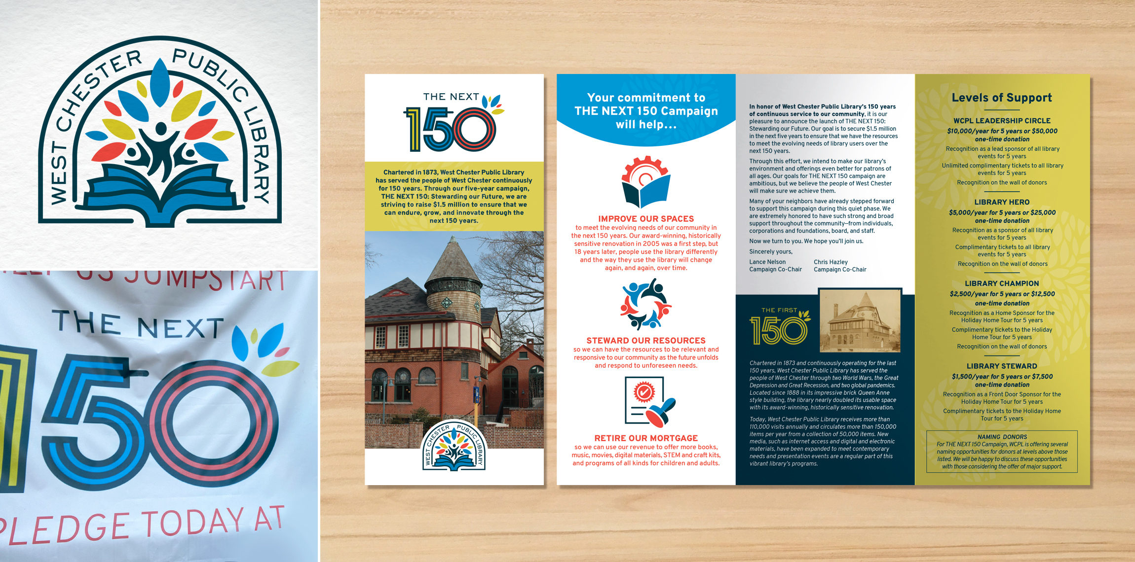 West Chester Public Library brand refresh and nonprofit campaign design
